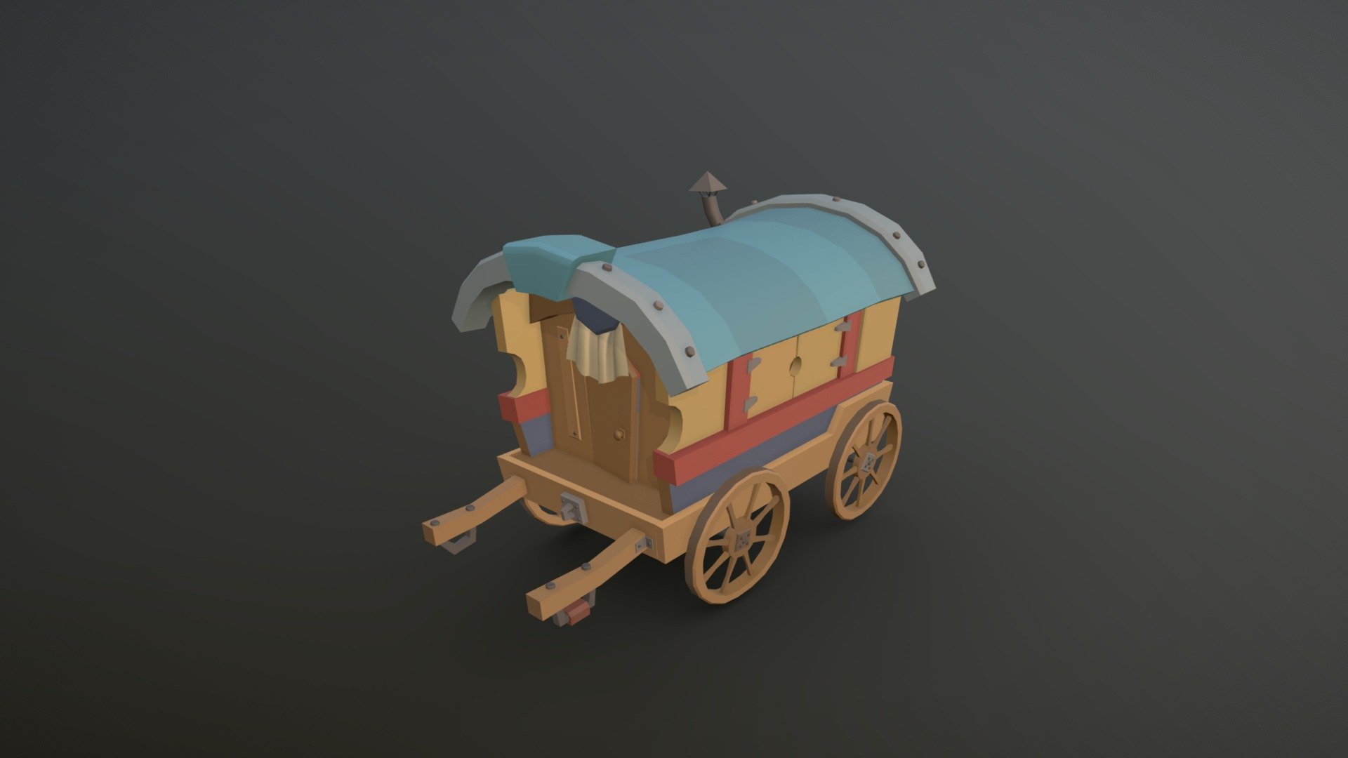Used ref https://www.artstation.com/artwork/zA4KVL - [XYZ School] HW5 Part 1 - Old caravan cart - Download Free 3D model by annafisa 3d model