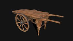 Medieval Rolling Market Table wheel, medieval, wagon, cart, market, rolling, wood