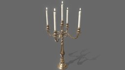 Candle Holder A candles, candlestick, gothic, candelabra, candleholder, candlelight, candelabrum, candle-holder, candelabro, candlestand, gameasset, gameready