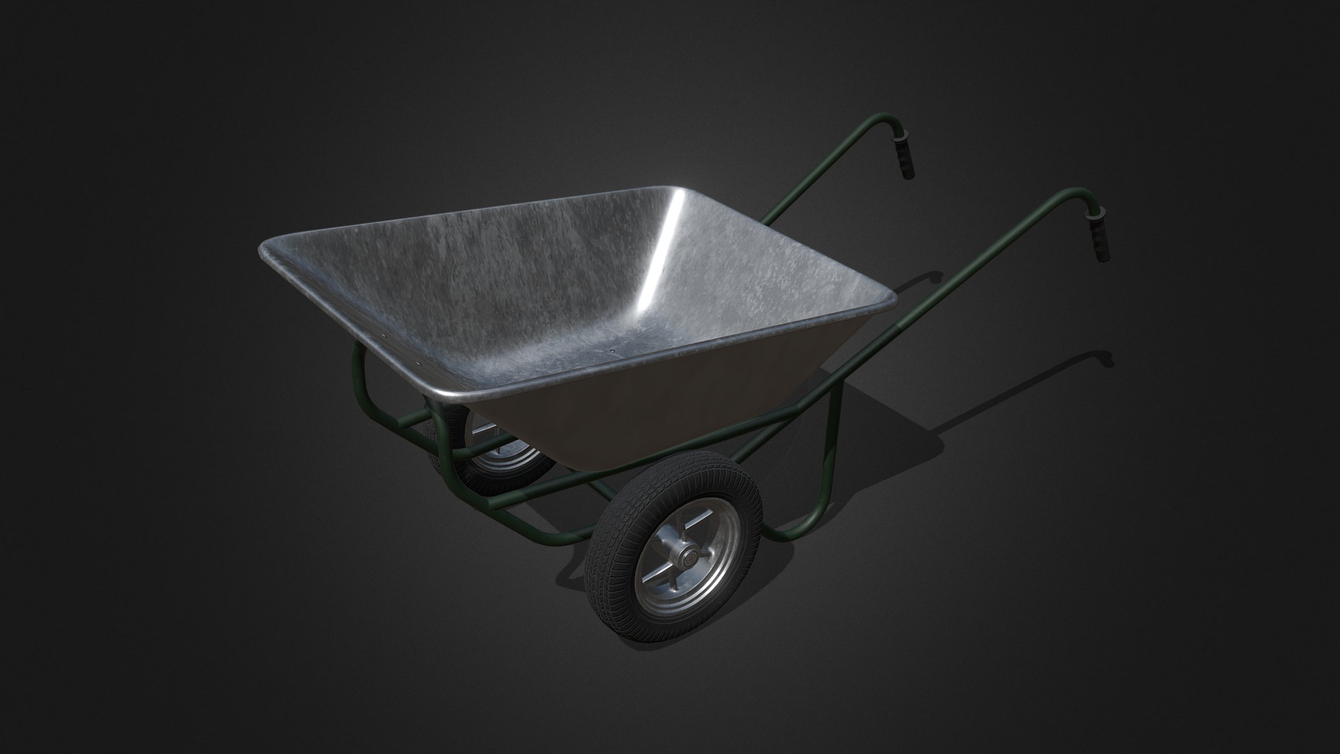 low-poly model of wheelbarrow with PBR-textures - Wheelbarrow - Download Free 3D model by Mirfen 3d model