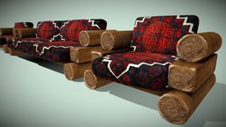 Sofa Mystical room, steampunk, sofa, uv, games, brazil, cloth, logs, textile, textures, unreal, adventure, china, india, how, television, mexico, sit, decor, rug, oriental, tibet, uvmap, much, point-and-click, unity, 3d, art, pbr, home, wood