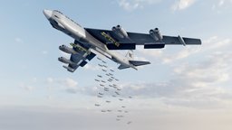 3s model B-52H 3 bomber, era, aviation, strategic, force, aircraft, cold, united, states, 3d, model, military, air, war, history, b-52h