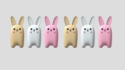 Cartoon Cute Bunny Rabbit rabbit, bunny, toon, cute, little, baby, kid, toy, pet, mascot, collection, easter, zoo, nature, hare, wildlife, character, cartoon, animal