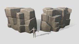 Stylized Cliff-Faces terrain, rocks, quixel, nature, stones, cliffs, unity, game, blender, lowpoly, gameasset, stylized, environment