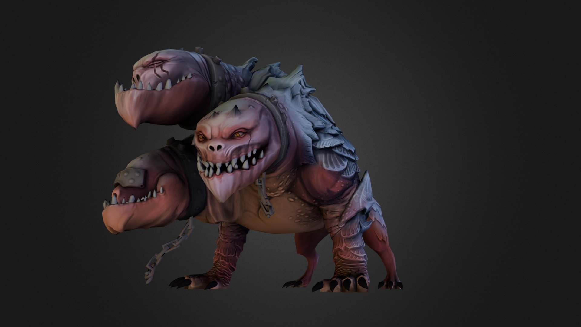 Done in 2 weeks for school - Three Headed Monster Dog - 3D model by Heather Bea (@Heather_Bea) 3d model