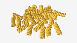 Fusilli pasta food, raw, cuisine, bow, cook, meal, italian, traditional, yellow, cooking, lunch, dry, pasta, wheat, macaroni, nutrition, uncooked, 3d, pbr, fusilli