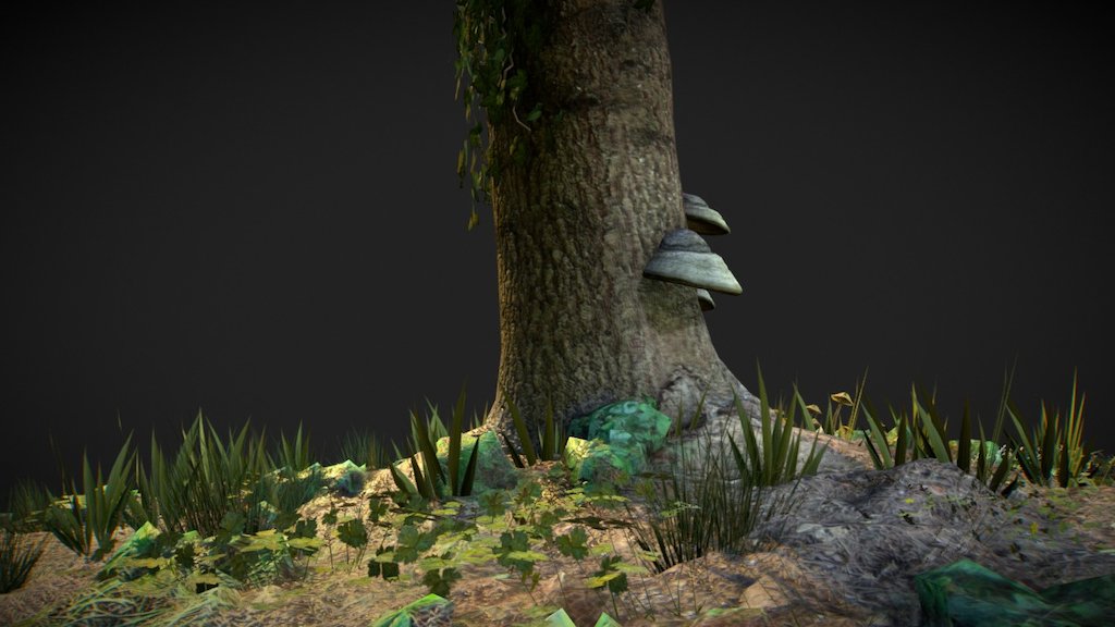Tree trunk low poly test 004 - 3D model by soulmarine 3d model