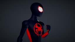 Miles Morales from Across the Spider-Verse film, miles, spider-man, morales, spiderverse, character, blender, art, across-the-spider-verse