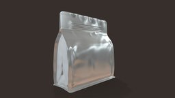 Coffee Bag 01 zip, drink, food, vray, coffee, packaging, lock, pack, bag, aluminium, vacuum, chrome, metal, realistic, package, sweets, pouch, doypack, wrap, bulk, foil, sachet, 3d, plastic