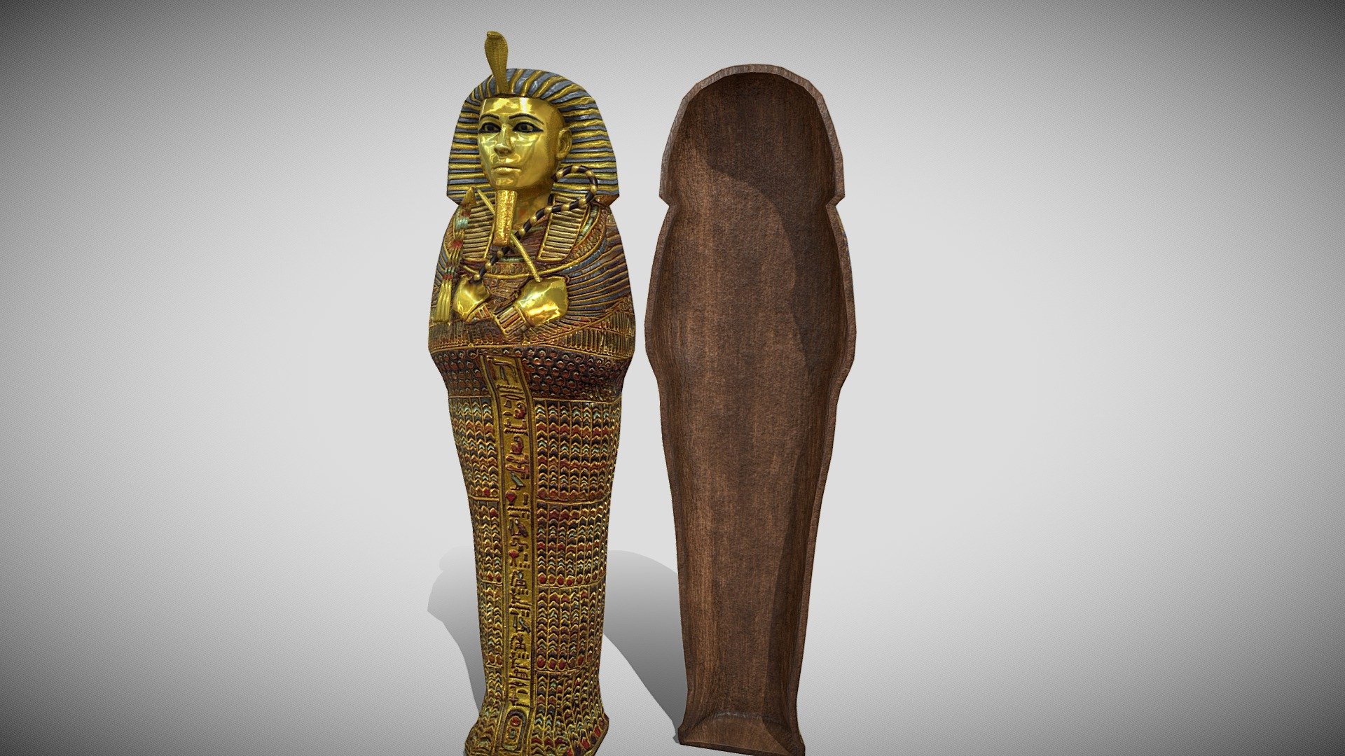 3D model of an Egyptian coffin or sarcaphagus 3d model