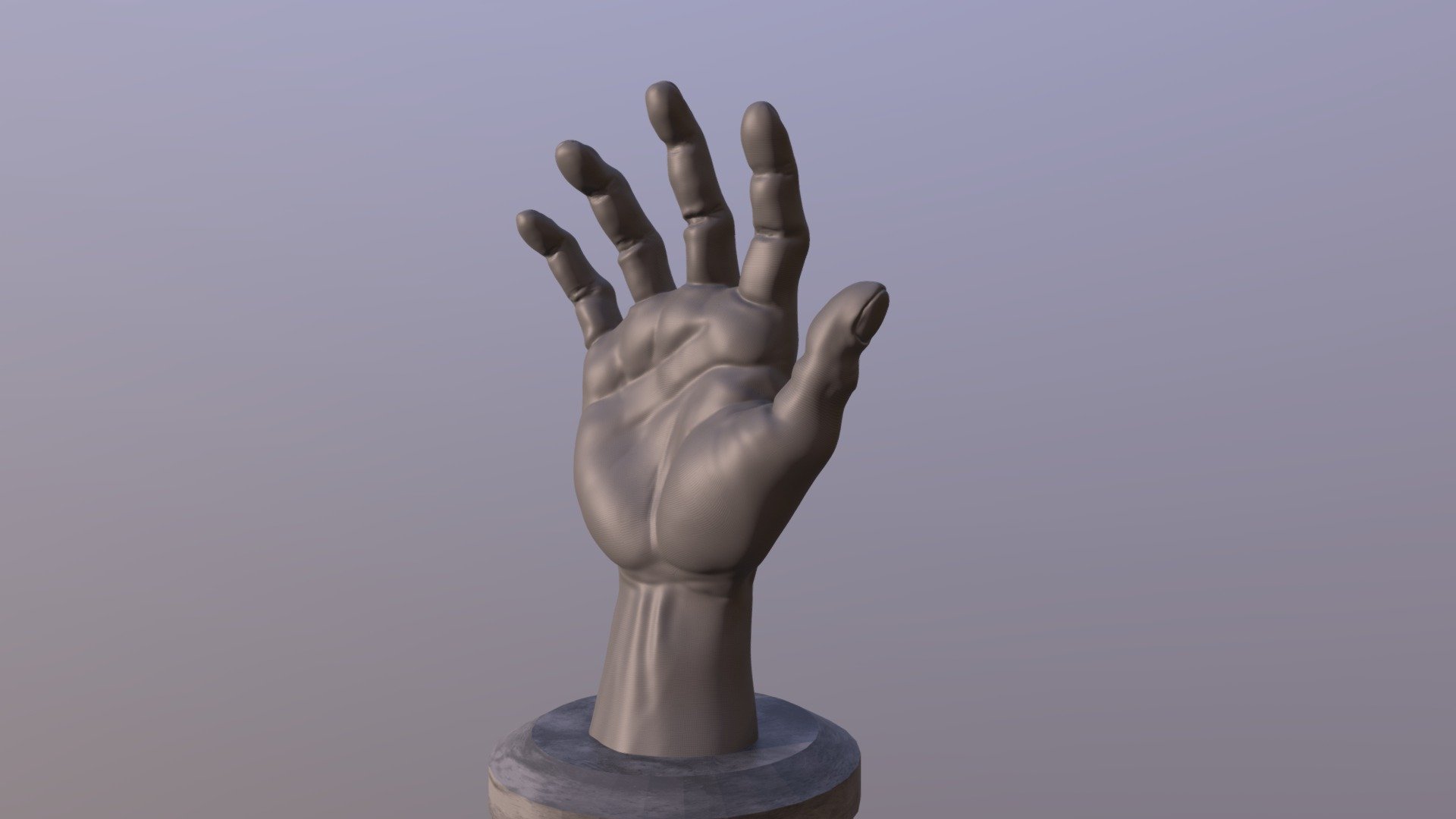 Hand sculpt in ZBrush. Sculpting littel bits of the body enabled application of detail to the selected parts 3d model