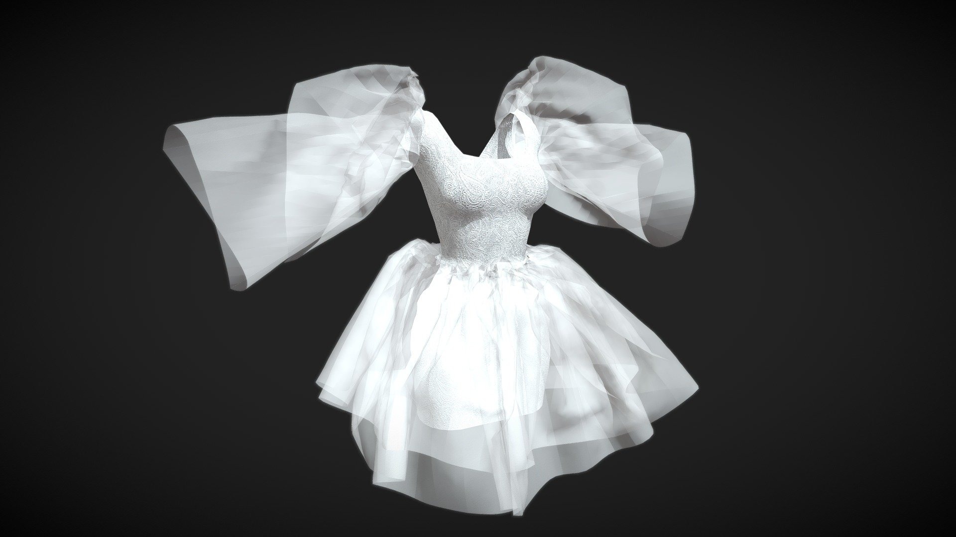 Balerina dress - 3D model by simbole.director 3d model