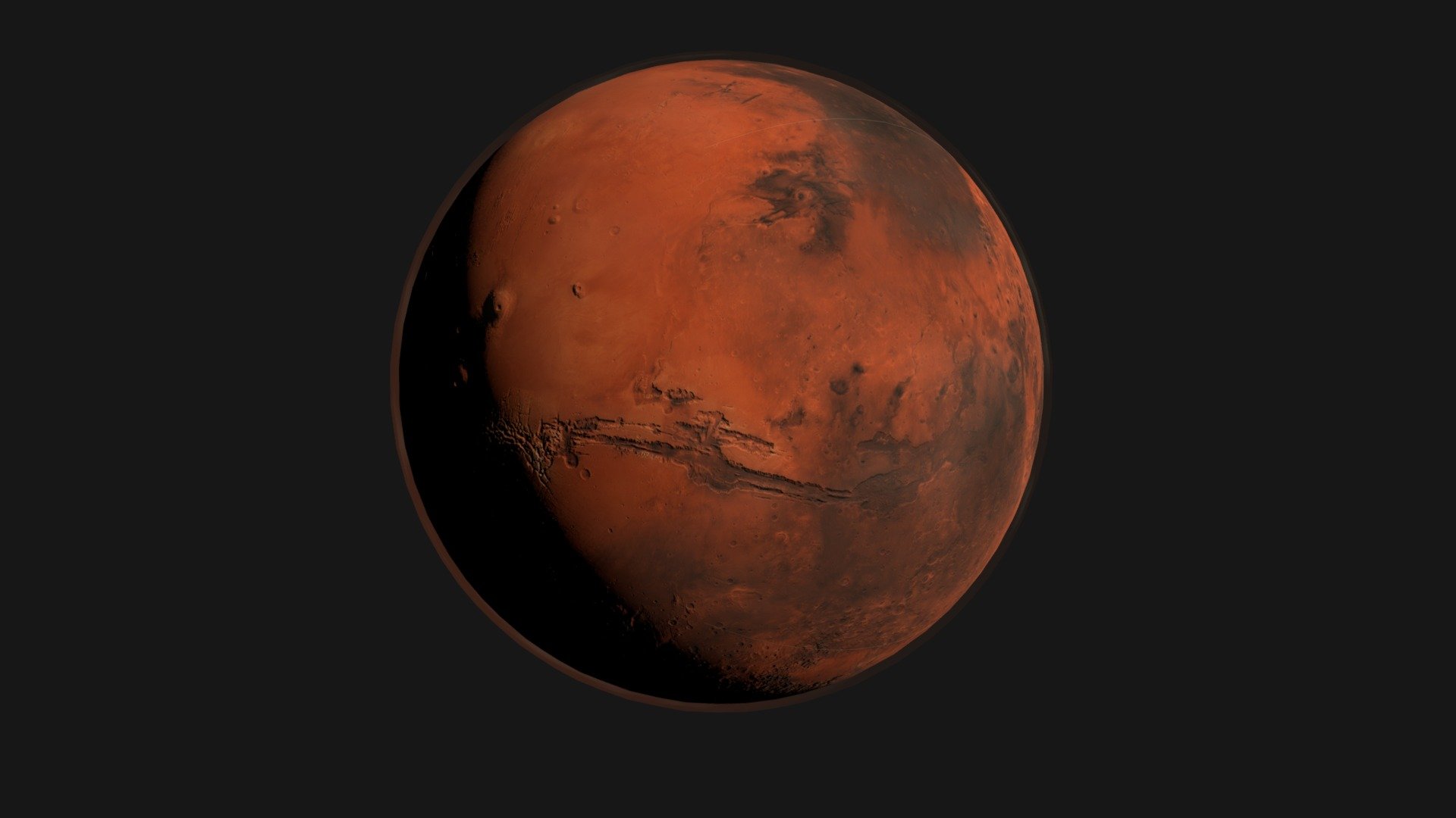 Mars planet with surface details, clouds and atmosphere layers. The clouds and planet ground are animated 3d model