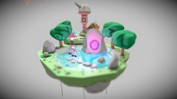 Small Floating Island Low Poly unity, unity3d, low, poly