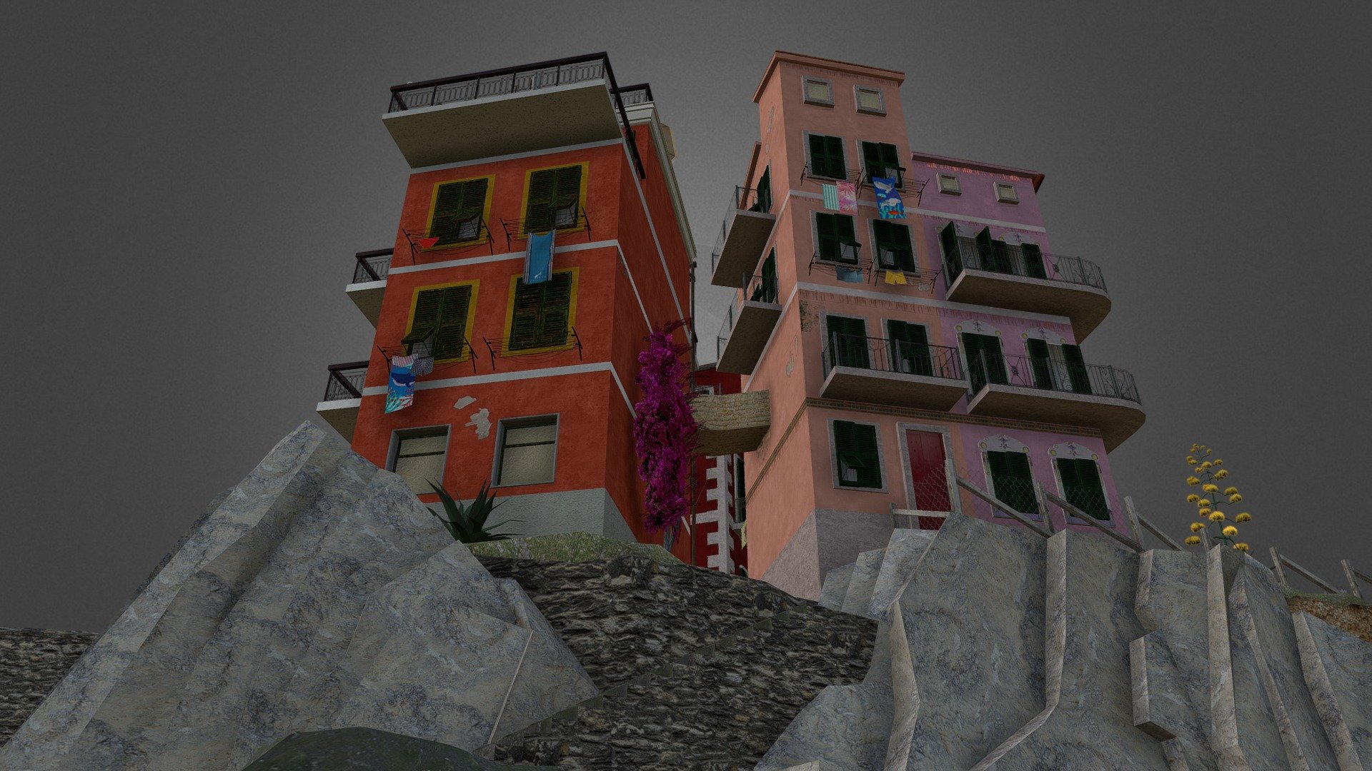 Cinque Terre City Scene - 3D model by Vera (@vgrosskop) 3d model