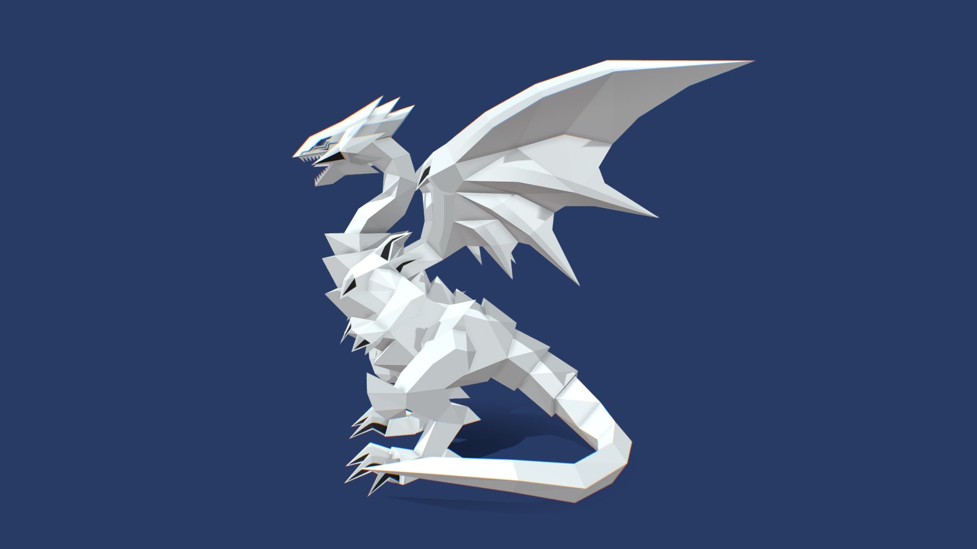 Low poly papercraft inspired by iconic dragon from Yugioh franchise.

You can buy this template(not the 3d model) on etsy. Probably the keyword is Blue Eyes White Dragon Papercraft 3d model