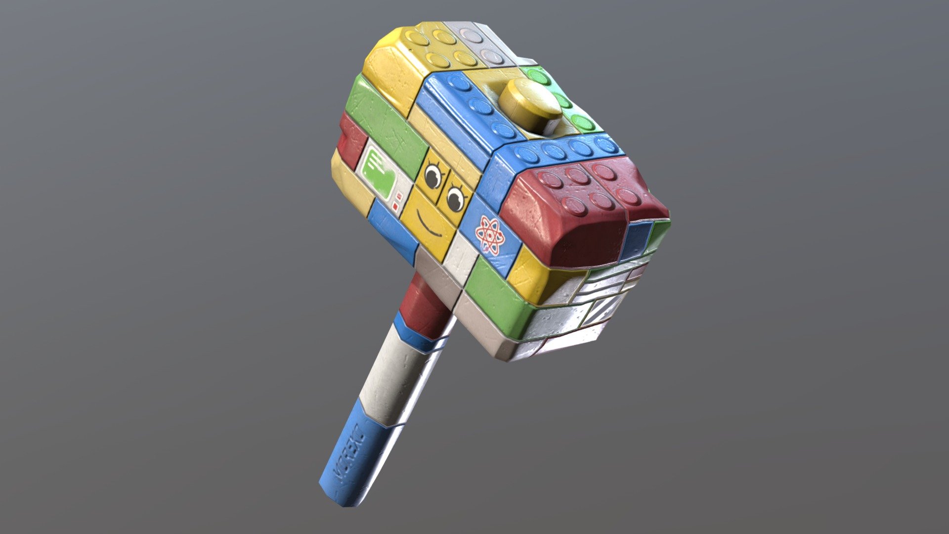 A skin for the Wooden Hammer in Rust made to make it look like it'd constructed of building block toys.

Model provided by Rust 3d model