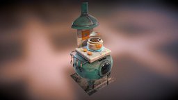 Mireys Cute Gas Stove cute, games, gas, small, baked, stove, diorama, substance, painter, art, pbr, lowpoly, environment