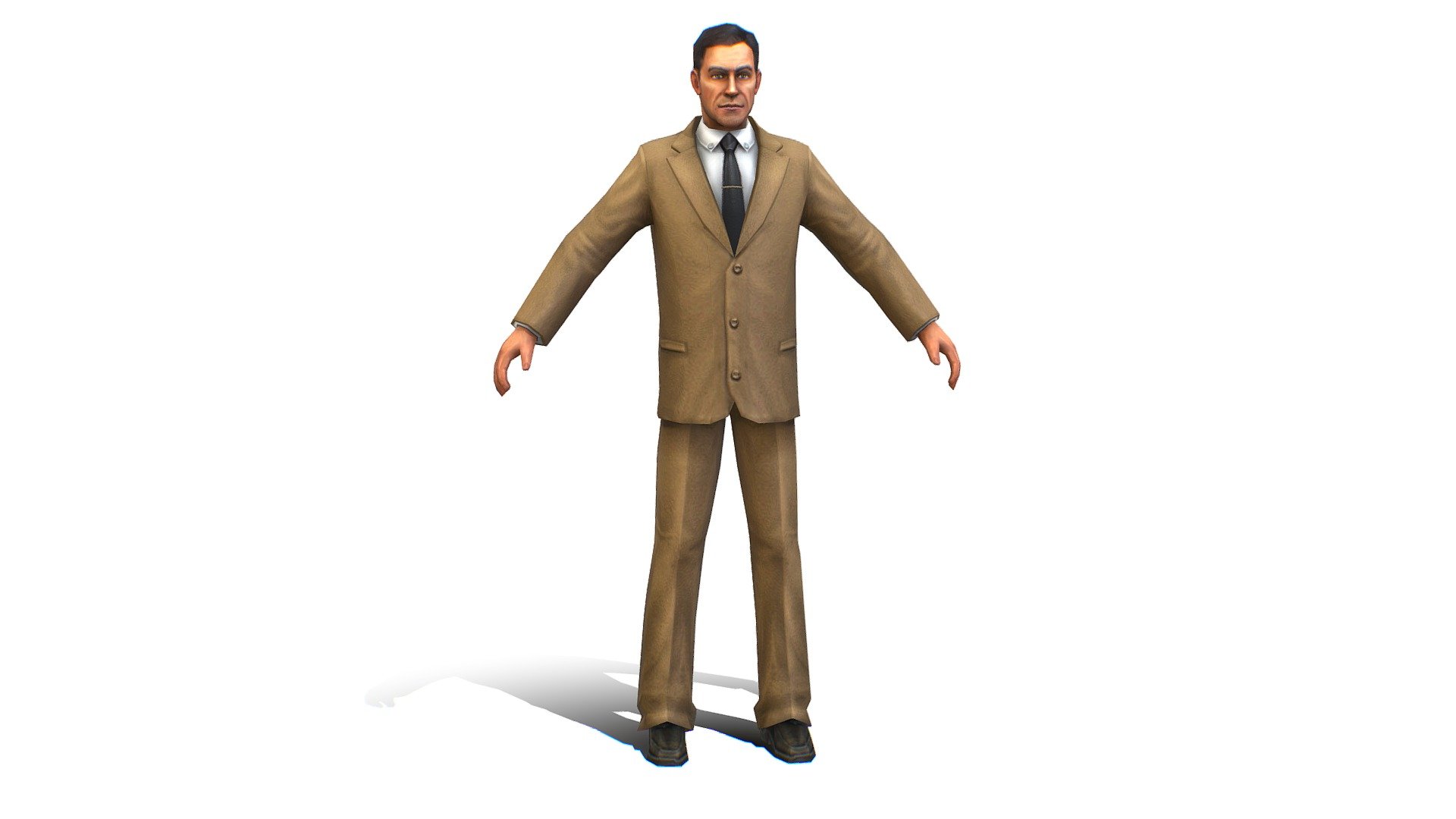 Agent Man Beige Suit - 3dsMax file included/ texture 512 color only 3d model