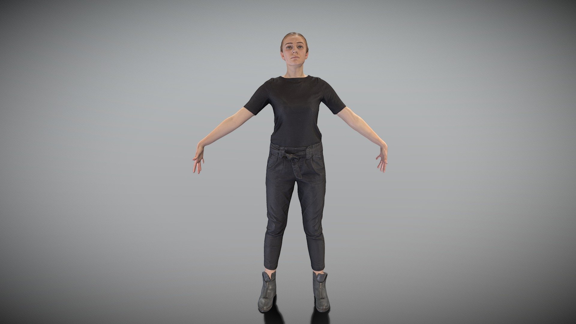 This is a true human size detailed model of a beautiful young woman of Caucasian appearance dressed in casual clothes. The model is captured in the A-pose with mesh ready for rigging and animation in all most usable 3d software.

Technical specifications:




digital double scan model

low-poly model

high-poly model (.ztl tool with 5-6 subdivisions) clean and retopologized automatically via ZRemesher

fully quad topology

sufficiently clean

edge Loops based

ready for subdivision

8K texture color map

non-overlapping UV map

ready for animation

PBR textures 8K resolution: Normal, Displacement, Albedo maps

Download package includes a Cinema 4D project file with Redshift shader, OBJ, FBX, STL files, which are applicable for 3ds Max, Maya, Unreal Engine, Unity, Blender, etc. All the textures you will find in the “Tex” folder, included into the main archive.

3D EVERYTHING

Stand with Ukraine! - Young woman in casual ready for animation 445 - Buy Royalty Free 3D model by deep3dstudio 3d model