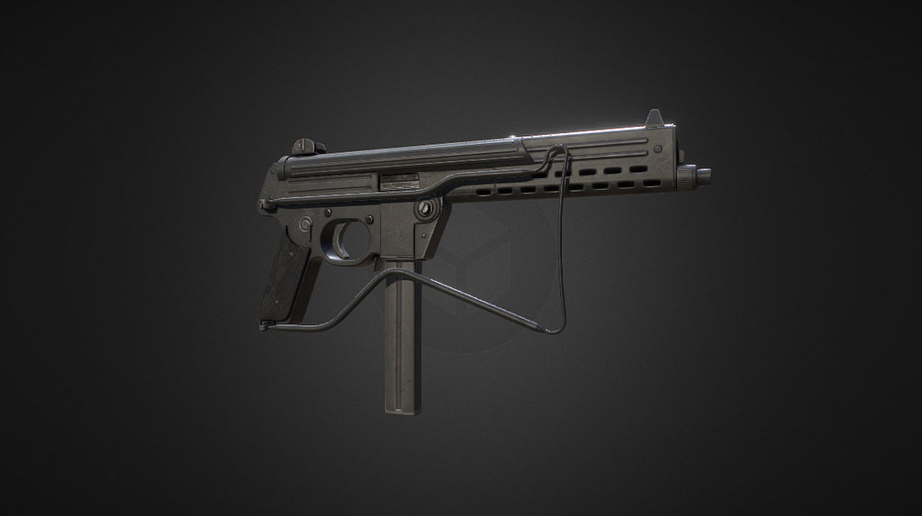 The Walther MP (Maschinenpistole) series is a family of 9×19mm Parabellum submachine guns produced in West Germany from 1963 to 1985 by Walther 3d model