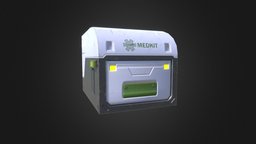 Sc-fi first aid kit medkit, gamedesign, gamedev, health, ingenieria, unrealengine4, unity, game, scifi, technology, space, environment
