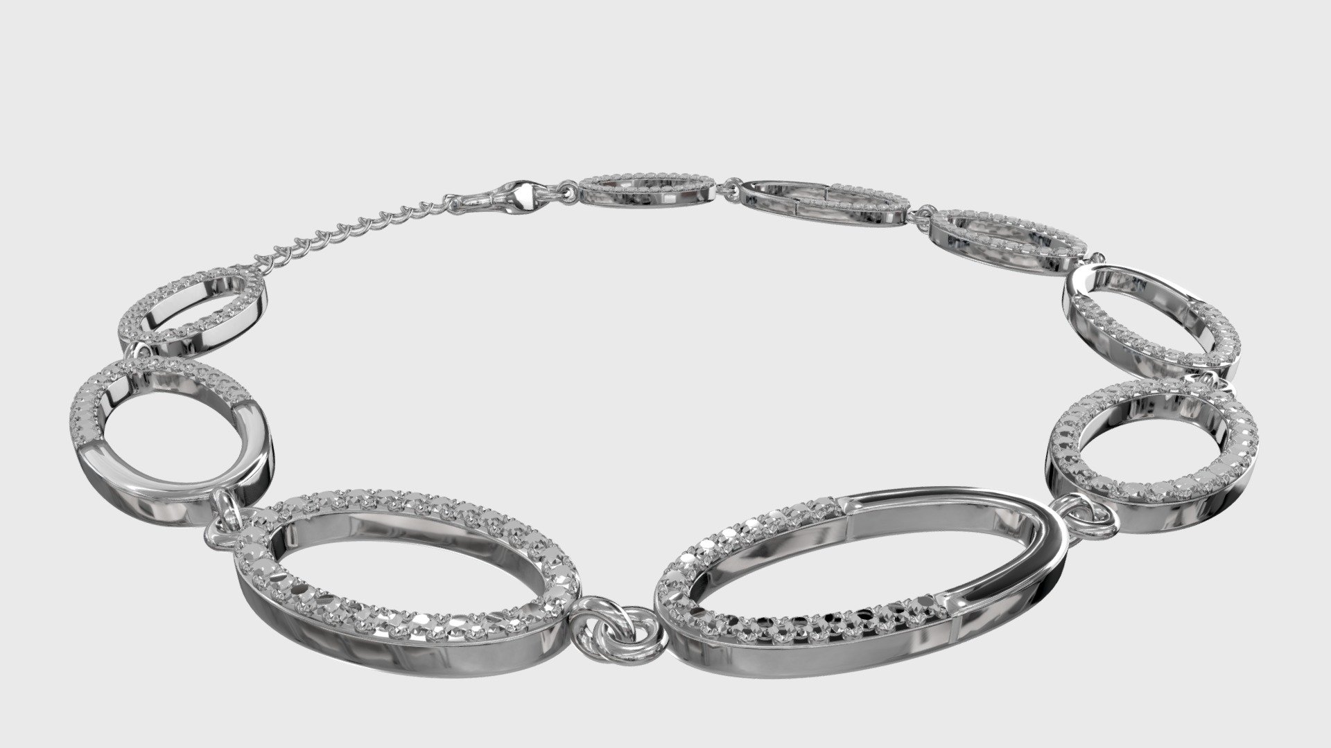 Beauty bracelet with Cz stones - Bracelet - 3D model by dzigan 3d model