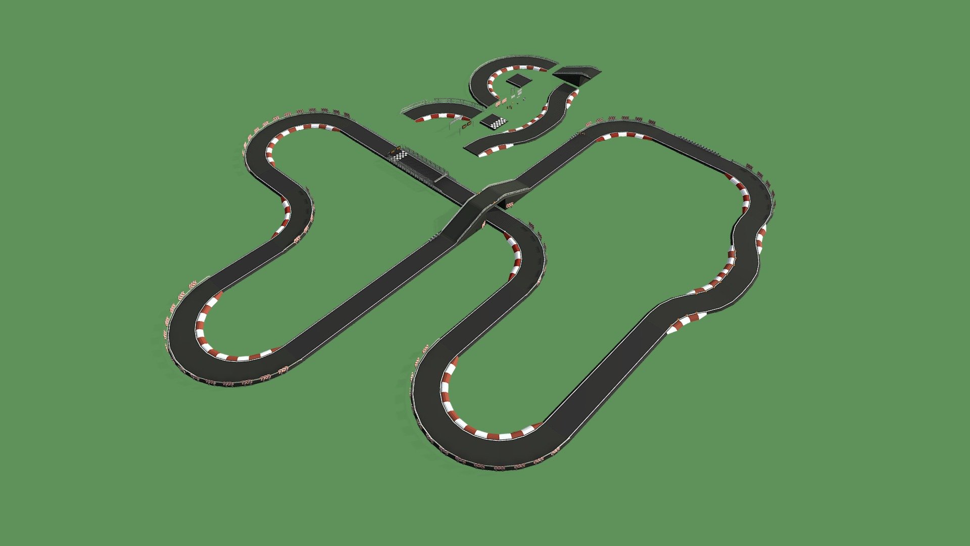 Low poly race track assets 3d model