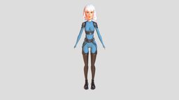 Liz sci, fi, textures, cyberpunk, cyborg, manga, woman, alita, pbr-texturing, character, modeling, girl, game, 3d, pbr, scifi, sci-fi, futuristic, animation