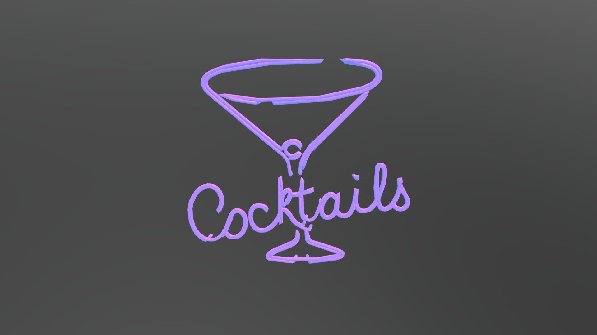 Neon Cocktail Sign - 3D model by gardenstudio 3d model