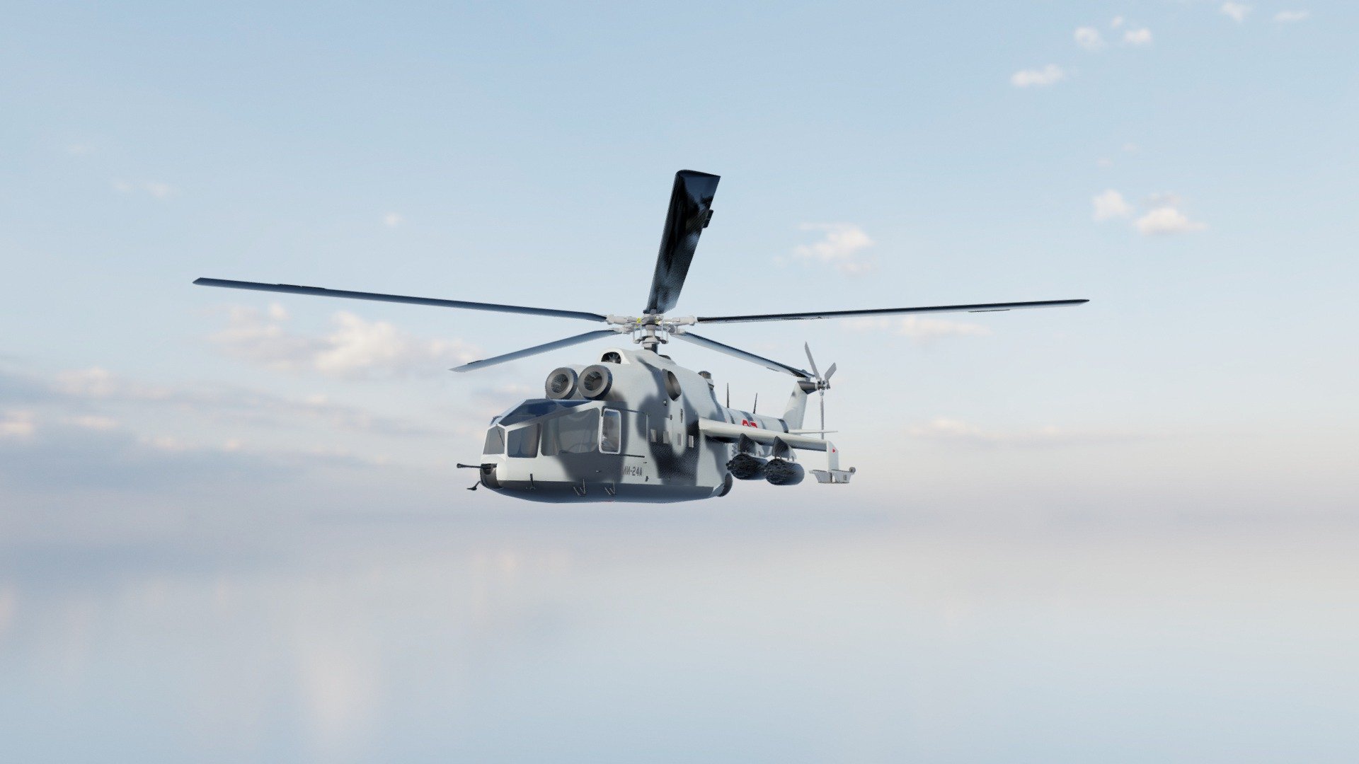 Mi-24A - 3D model by zizian 3d model