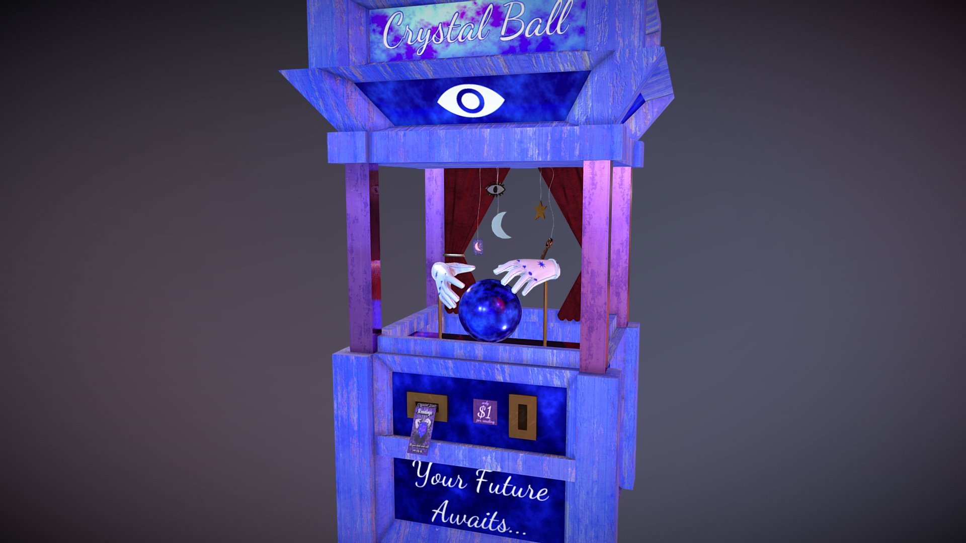 My fortune teller stall for a second year carnival environment! - Crystal Ball Readings - 3D model by SianBoyle 3d model