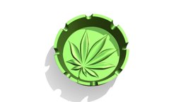 Ashtray with MJ leaf 3d-print, leaf, cannabis, weed, smoke, ashtray, marijuana, 3dprint, hardsurface, highpoly