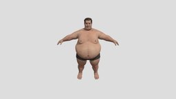 Realistic Fat Man  character body, people, unreal, fat, foot, rig, , head, character, unity, game, man, human, male, hand, 