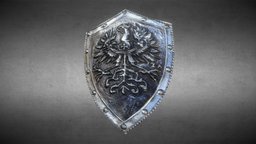 Polish Mediaeval Shield armor, mediaeval, low-poly, lowpoly, gameasset, shield, gameready