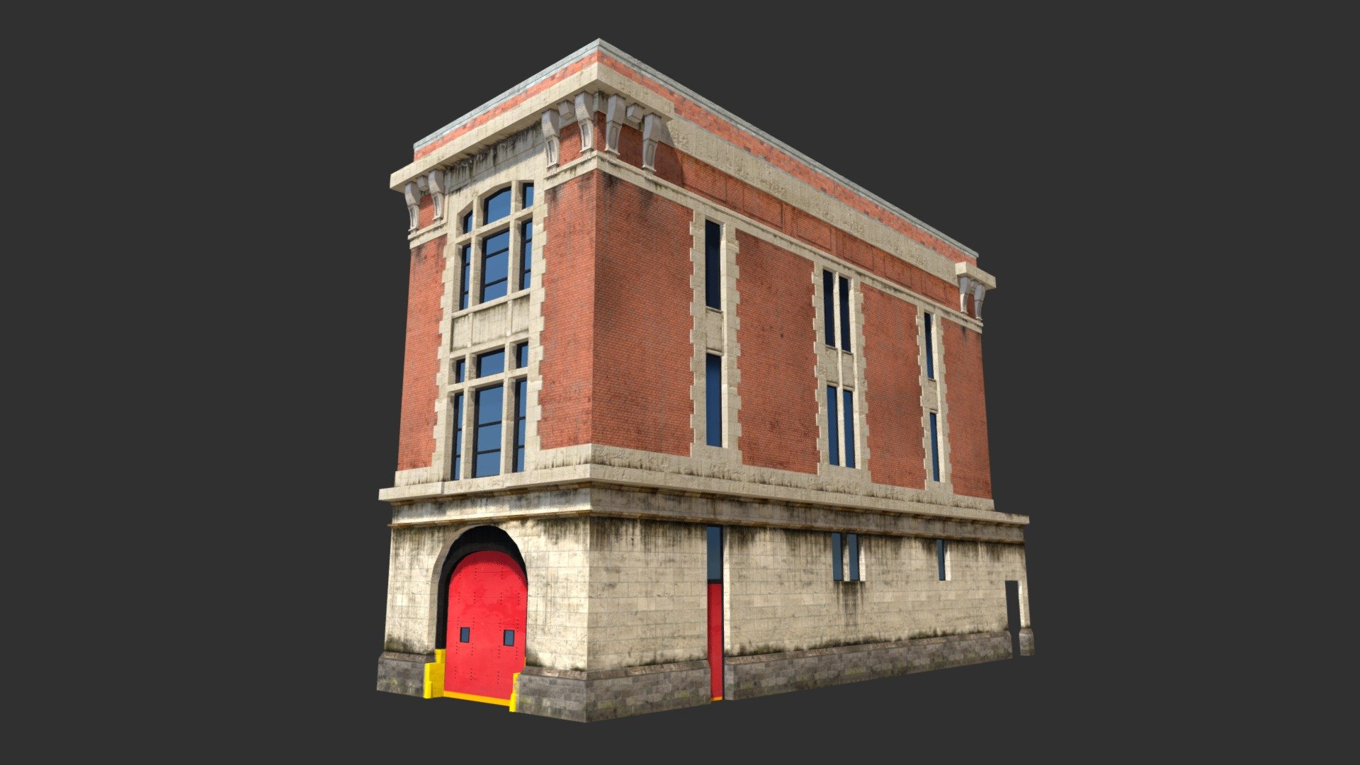 Low Poly 3d Building from Ghost Busters Movie - Ghost Busters Station - Buy Royalty Free 3D model by danielmikulik 3d model