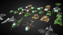 Lowpoly Military Armored Army Vehicles Pack