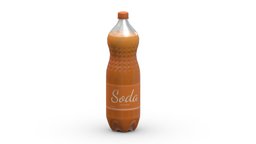 Soda Drink Bottle 02 Low Poly PBR Realistic
