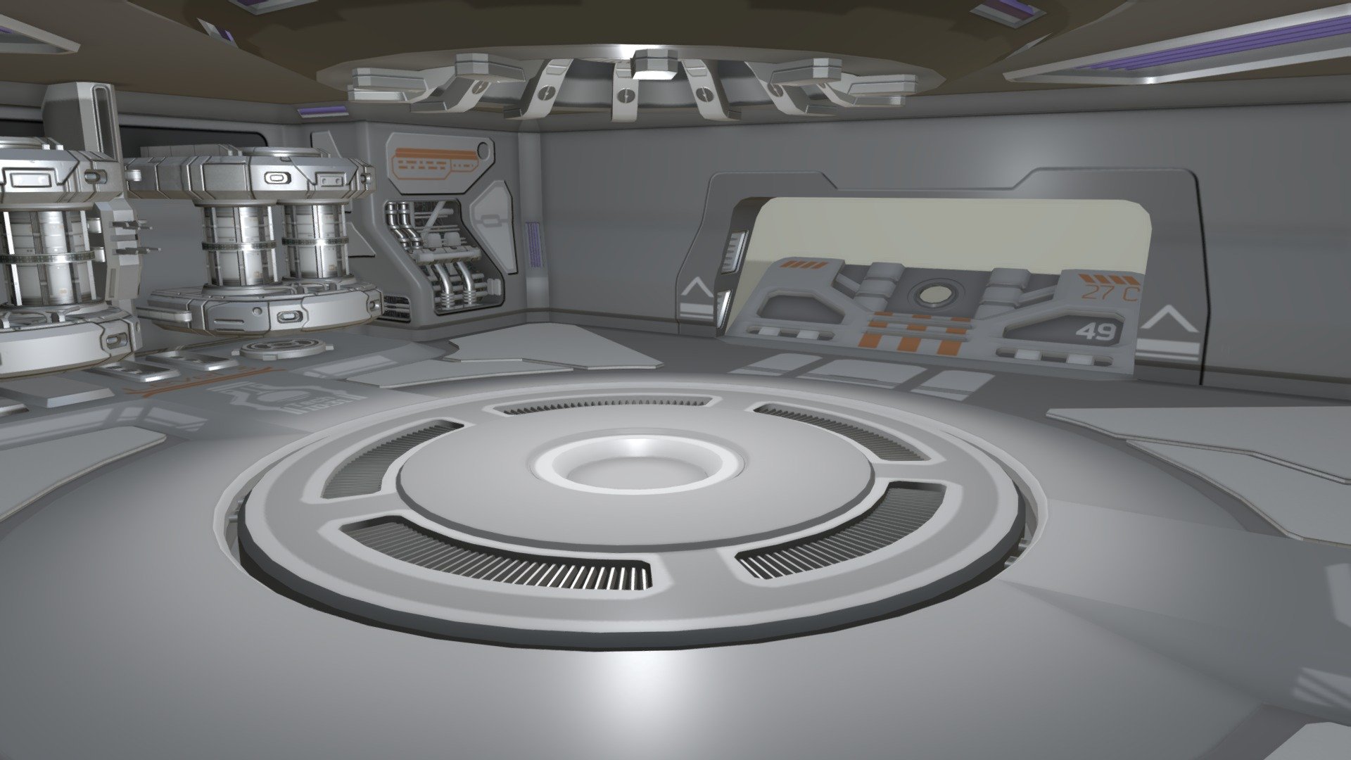 Cleaned sci-fi hangar. Perfect for race/spacesim games 3d model