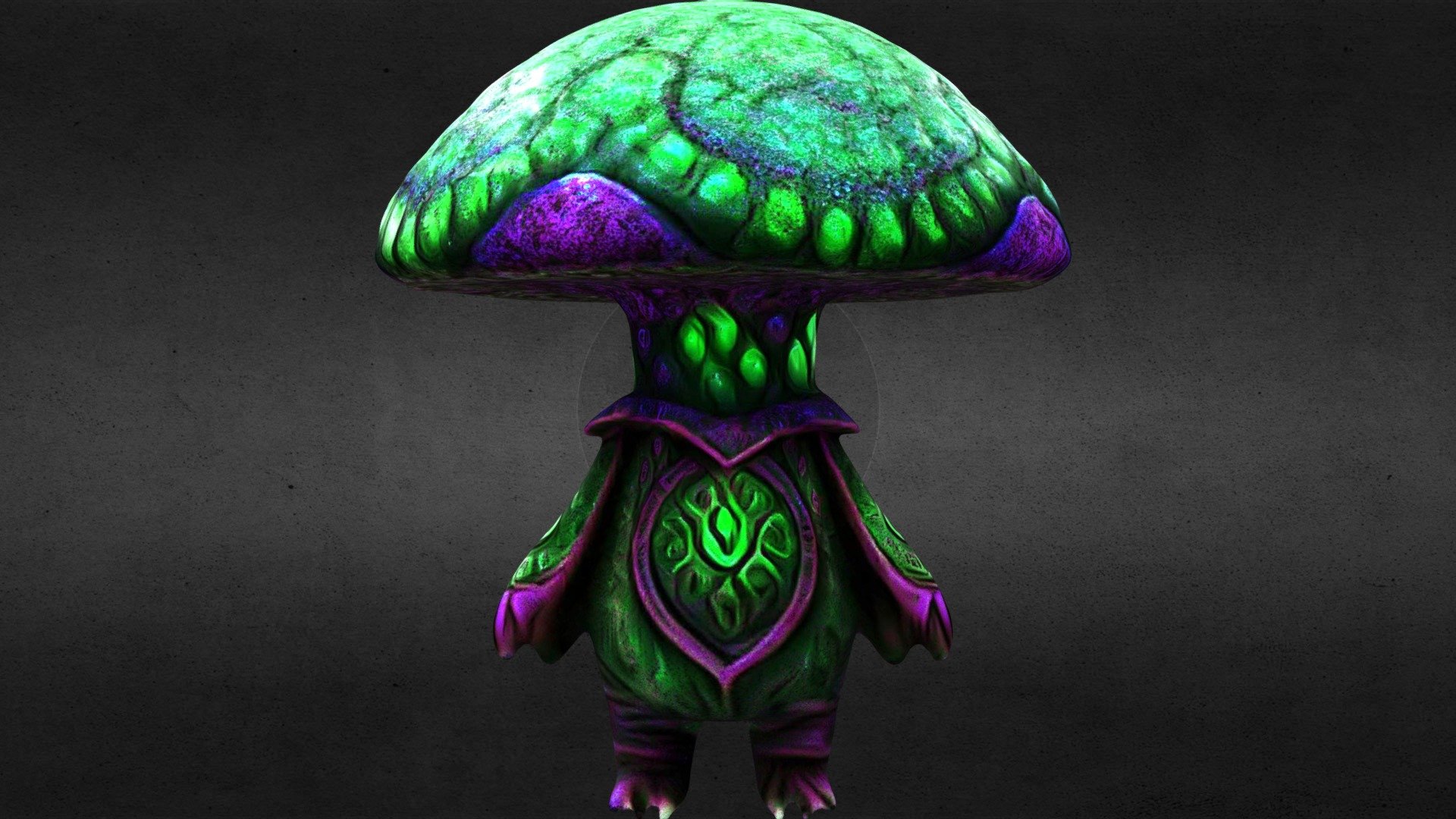 Stylized Mushroom Creature 3D Model: Step into a mystical world with this fantasy RPG-inspired model. This unique creature, blending the essence of a mushroom with vibrant green hues, is perfect for adding an enchanting touch to any fantasy game or animation. The creature's cap is adorned with mesmerizing phosphorescent patterns, concealing a hypnotic glow that captivates anyone who looks at it. Compatible with various 3D software and game engines, this model is ideal for both commercial and non-commercial projects.

Key Features:

Fantasy RPG-inspired mushroom creature design.
Vibrant green hues with phosphorescent cap patterns.
Hypnotic glow effect for an enchanting appearance.
Ideal for fantasy games and magical animations.
High-quality textures for a visually stunning experience.
Compatible with major 3D software and game engines.

Made with AI - Stylized Mushroom Creature - Buy Royalty Free 3D model by GAM3D (@gam3d.engine) 3d model