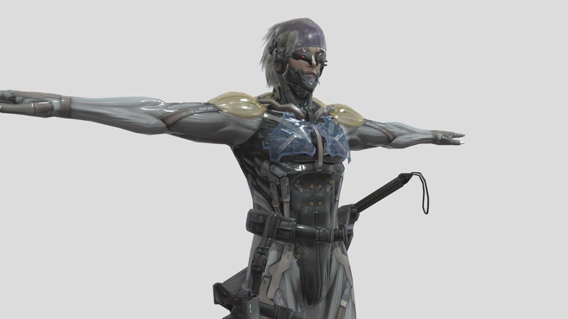 raiden as he appeared in mgs4: guns of the patriots - metal gear solid 4 raiden - Download Free 3D model by sentientshoebox 3d model
