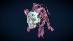Floating Mask Spirit face, ancient, cloth, fun, float, clothes, hover, physics, story, mask, magical, mythological, oni, ritual, spiritual, sorcery, ribbon, symbols, ethereal, earings, divine, mythologic, crests, game, monster, spooky, magic