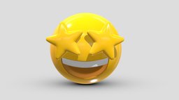 Apple Star-Struck face, set, apple, messenger, smart, pack, collection, icon, vr, ar, smartphone, android, ios, samsung, phone, print, logo, cellphone, facebook, emoticon, emotion, emoji, chatting, animoji, asset, game, 3d, low, poly, mobile, funny, emojis, memoji