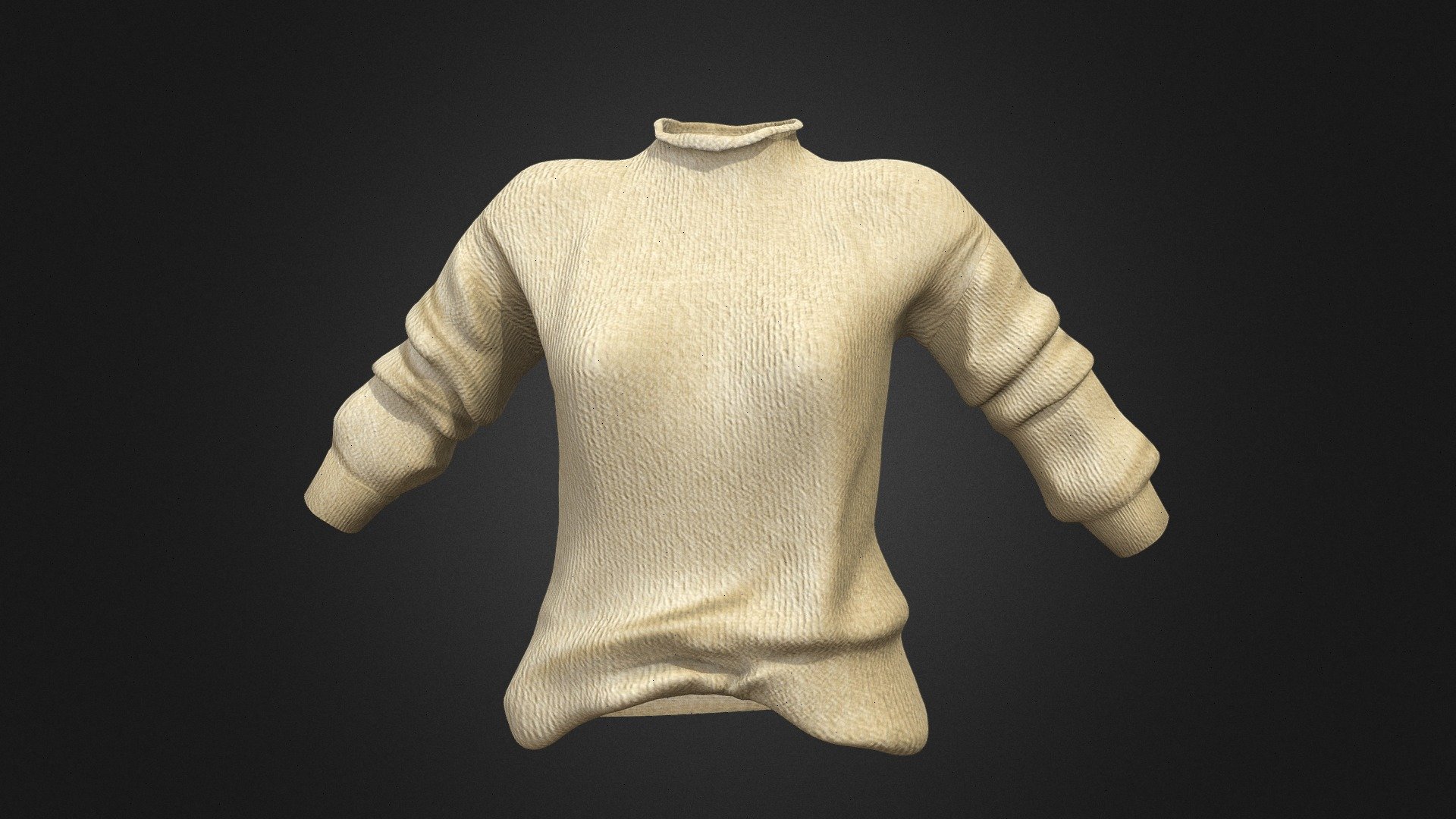 Can fit to any character, ready for games

Quads, Clean Topology

No overlapping unwrapped UVs

Baked Diffuse Texture Map (Baked Albedo)

Normal, Shadow and Specular Maps

FBX, OBJ

PBR Or Classic - Turtleneck Sweater - Buy Royalty Free 3D model by FizzyDesign 3d model