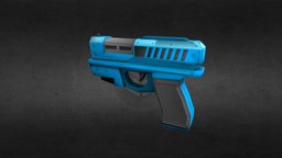 Low Poly Game Ready SciFi Pistol fiction, fps, ready, first, science, pistol, weapon, game, scifi, low, poly, person