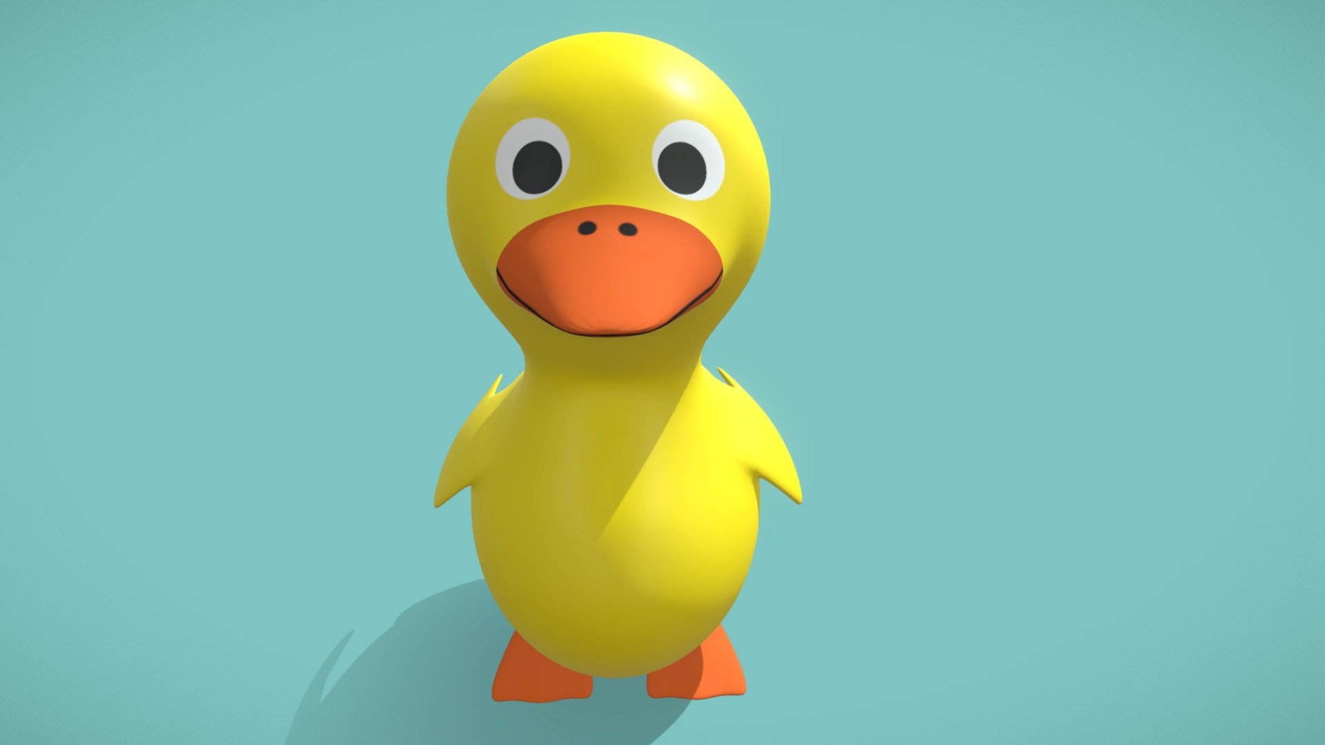 Low poly super clean mesh baby duck. It was a first try to handpaint and model in a more comic-like style. 
The overall mesh came out well but I think I would sculpt it the next time even if the mesh doesn't get that clean then 3d model