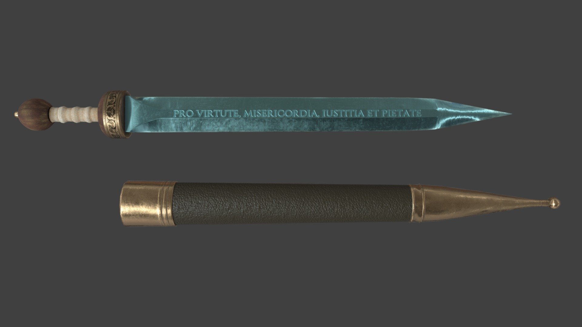 Roman Officer's Sword. PBR 4K Textures.
Tri-count Sword: 1814
Tri-count Scabbard: 1063 - Roman Officer's Sword - Download Free 3D model by Kit Northman (@KitNorthman) 3d model
