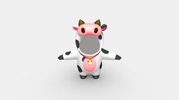Cartoon cow costume cow, kids, toy, children, clothes, milk, farm, show, cosplay, costumes, role, lowpolymodel, handpainted, animal, clothing