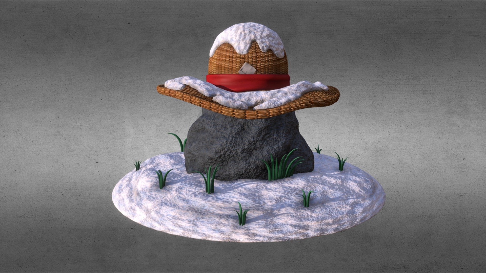 Once again, a new One Piece model! 
This time, and celebrating the 25th anniversary and the 1 month break, I bring you an iconic scene of the manga and anime, the Straw Hat waiting for the 2 years of training to end and come back to Luffy! 
Hope you like it! 
Also, keep in mind that if you delete the grass, the tris count goes down to around 51k! - One Piece Straw Hat 2 years - Download Free 3D model by thedigitaltakoyaki 3d model