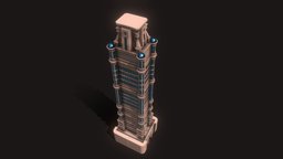 Mega Tower tower, skyline, urban, vertical, town, cityscape, hight, substancepainter, substance, city, building